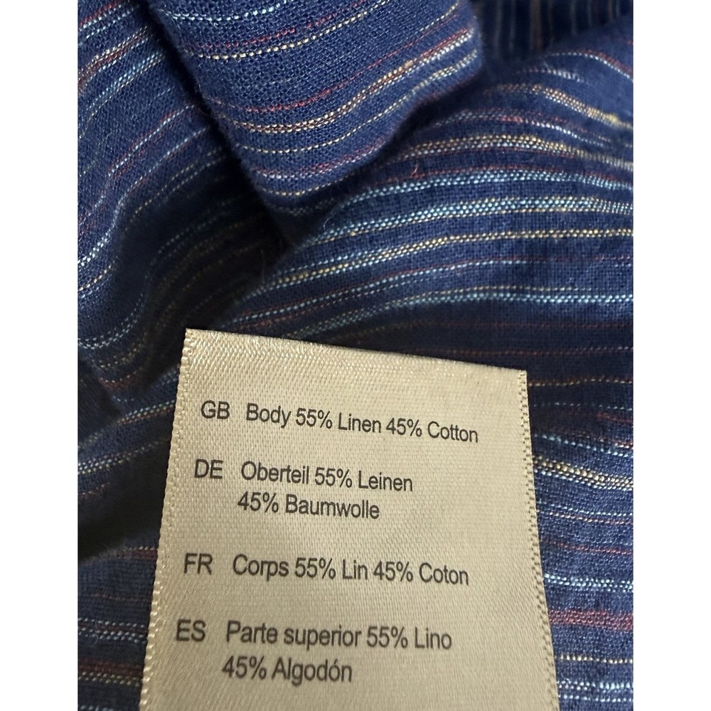 Scotch & Soda Dance All Night Shirt Mens Small Blue Stripe Linen Blend Amsterdam - Picture 10 of 10